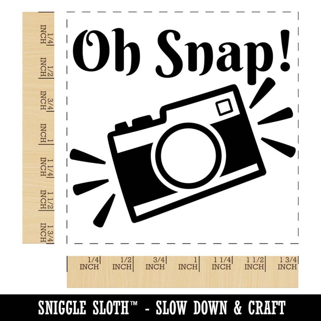 Oh Snap Camera Photography Square Rubber Stamp for Stamping Crafting